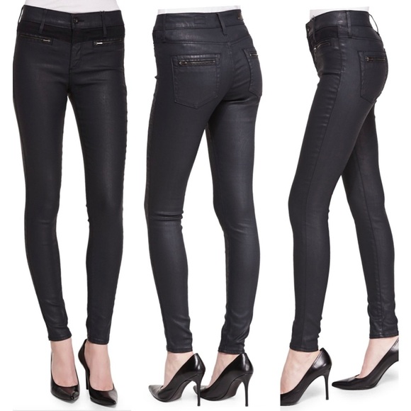 AG Adriano Goldschmied Zuri Moto Zipper High-Rise Skinny Blue Jeans Sz 27 New - Picture 6 of 16